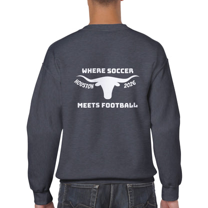 Houston 2026: Where Soccer Meets Football Classic Crewneck Sweatshirt